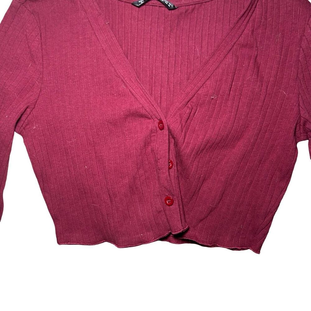 Shein Women's Burgundy and Red Crop-top - Picture 3 of 3